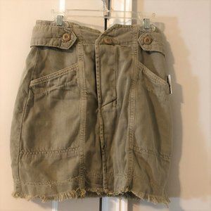 NWT Free People army green mini skirt. Size 0